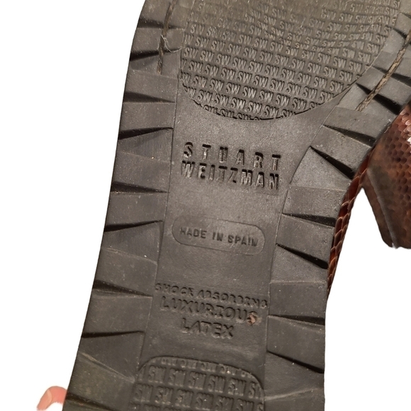 Vintage Stuart Weitzman Y2K 90s Low Platform Faux Snakeskin Shoe, Size 7.5 - Picture 15 of 16